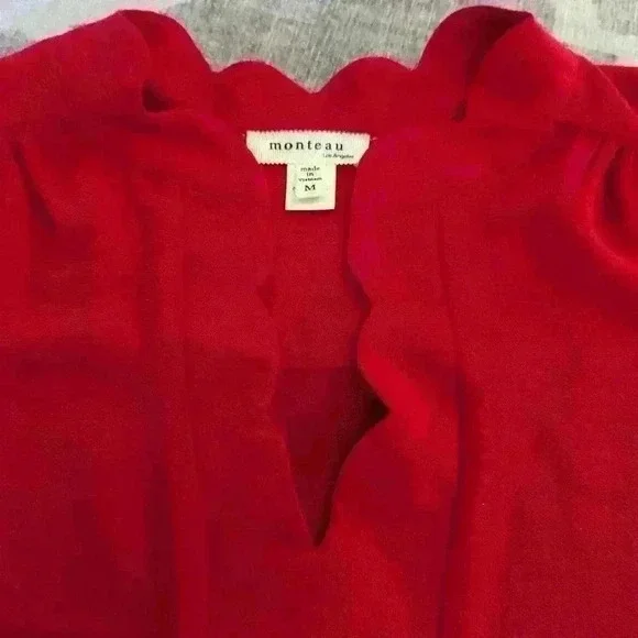 Red Sleeveless Women's V-Neck Blouse -- size M -- Vixen, Officewear, Datenight - Picture 7 of 9